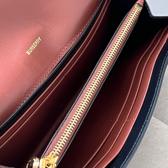 Burberry E-Canvas TB Monogram Stripe Continental Wallet In Bridle Brown - Picture 7 of 14